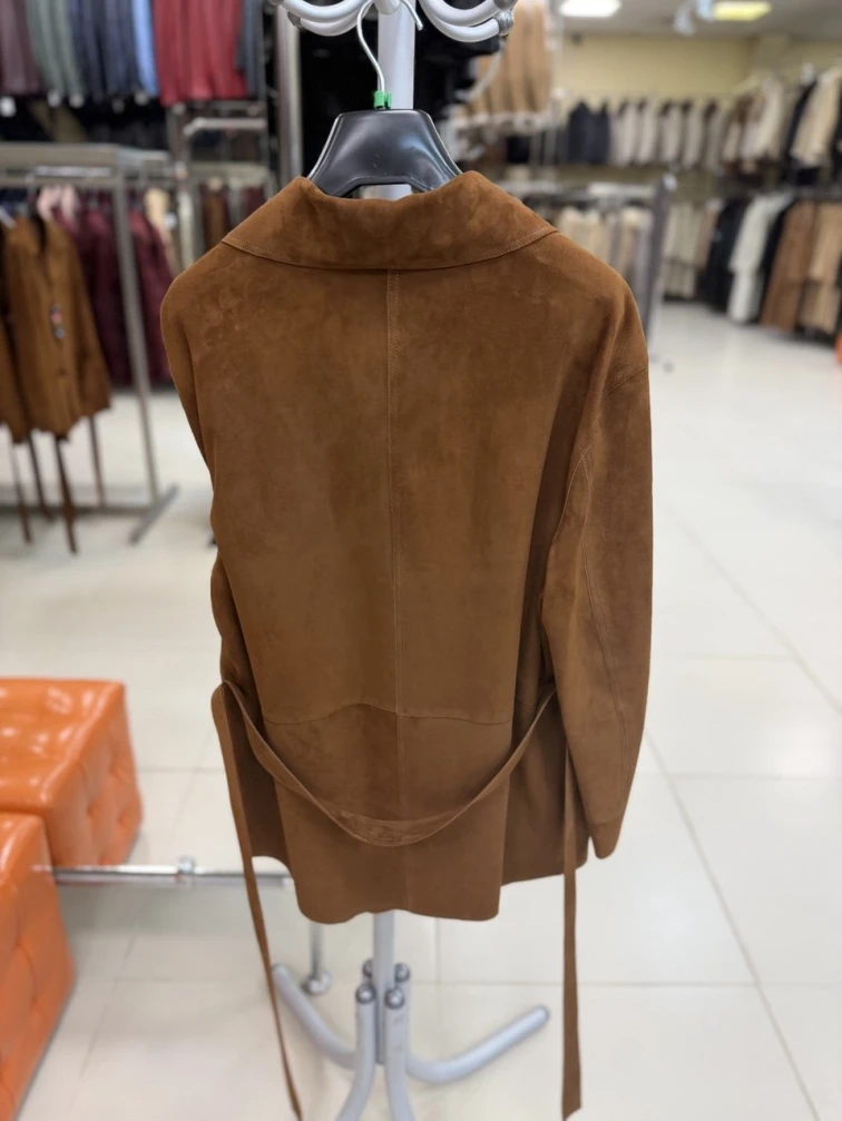 Женская замшевая куртка 3092з, виски, размер 46, артикул 92330-1