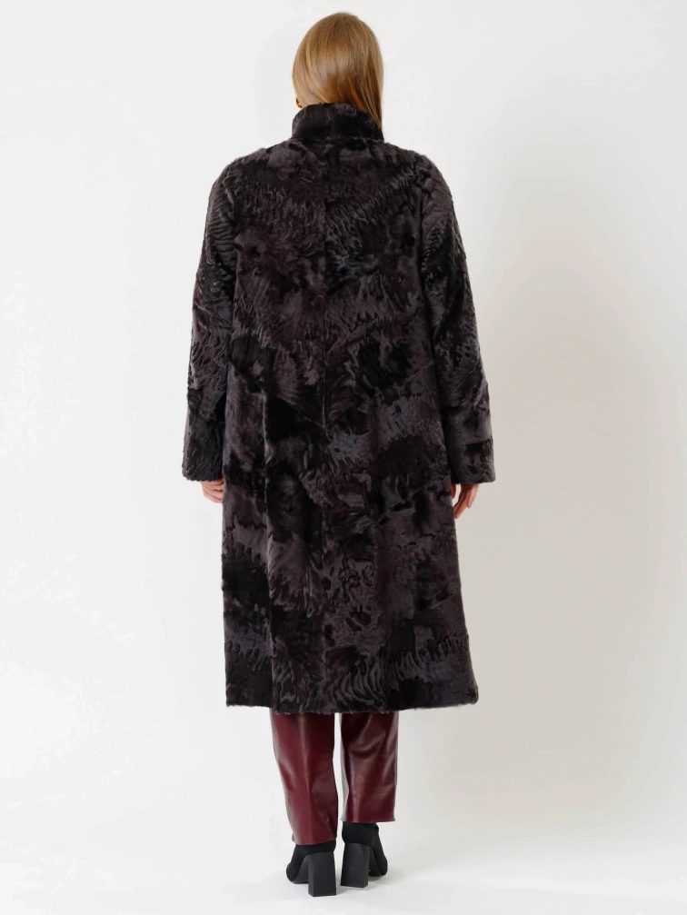 Длинная женская каракулевая шуба Елизавета(с), коричневая, размер 56, артикул 22680-3