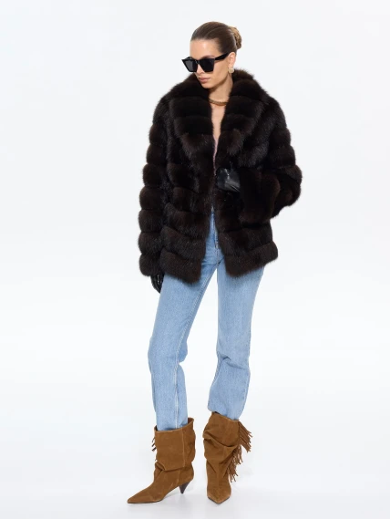 Женская шуба из меха куницы М561-630, натуральная, размер 50, артикул 64920-4