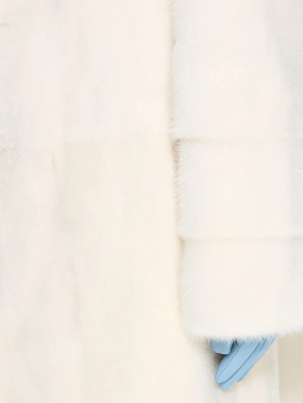 Длинная женская шуба из меха норки Лола, белая, размер 48, артикул 65620-3