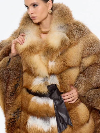 Женская короткая шуба из меха лисы М1010 - 340, рыжая, размер 48, артикул 65310-1