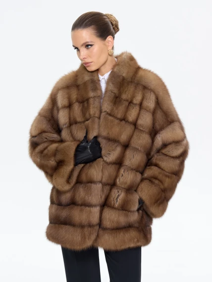 Женская шуба из меха куницы Л511-317, натуральная, размер 46, артикул 64880-1