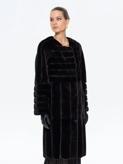 Черная норковая женская шуба BRASCHI ELN 32, размер 46, артикул 34360-6