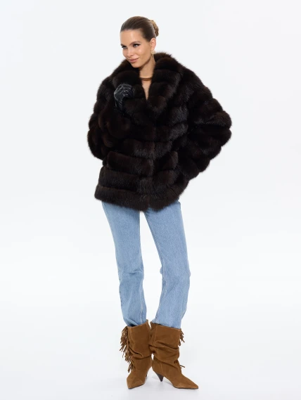 Женская шуба из меха куницы М561-630, натуральная, размер 50, артикул 64920-1