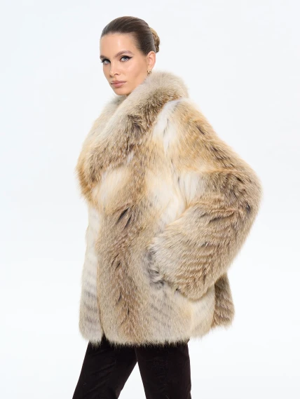 Женская короткая шуба из меха лиса М550, рыжая, размер 46, артикул 65300-2