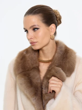 Длинная женская шуба из меха норки Лола-1